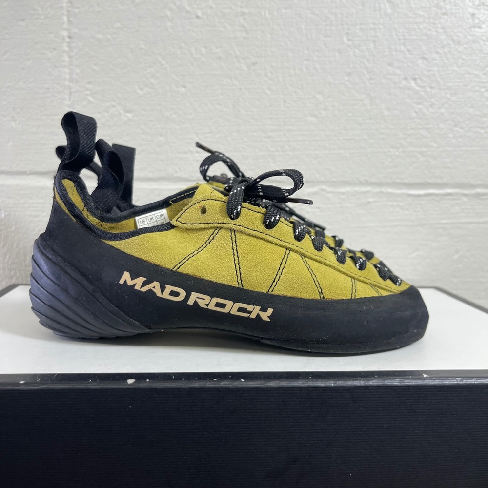 Mad Rock Phoenix Yellow Black Rock Climbing Shoes Lace up Men's Size 5 US/4 UK